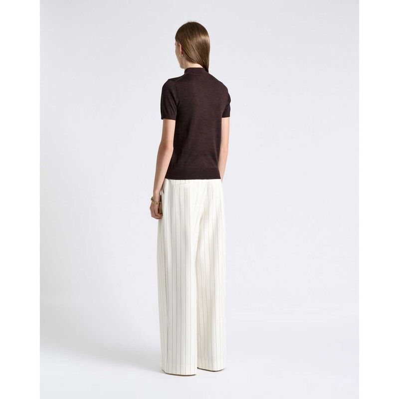 Cue Merino Short Sleeve Mock Neck Knit image number 1